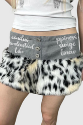 Ahmad Deconstruct Leopar Kürk Kısa Etek